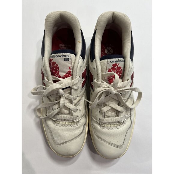 New Balance x Aime Leon Dore 550 Sneakers in White Navy Red main image 8